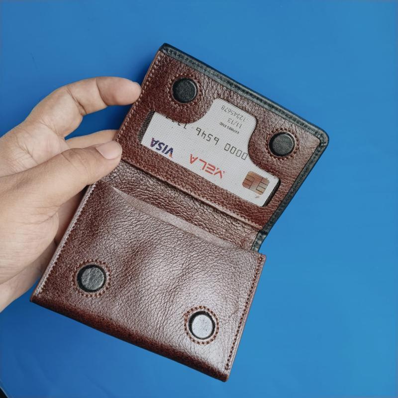 Premium 100% Pure Leather Bi-Fold Wallet for Men – Brown
